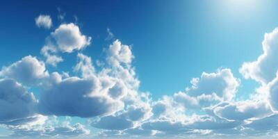 Blue sky with cloud background, Cloudy sky for summer time. photo