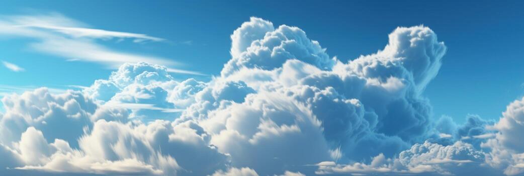 Blue sky with cloud background, Cloudy sky for summer time. photo