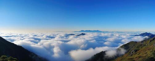 mar de nubes con azul cielo antecedentes. generativo ai foto