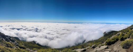 mar de nubes con azul cielo antecedentes. generativo ai foto