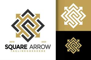 Letter S Square Arrow logo vector icon illustration