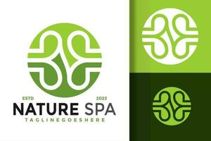 Letter N Nature Spa logo vector icon illustration