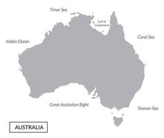 Australia map, grey map vector