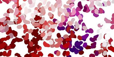 Light pink, red vector backdrop with chaotic shapes.
