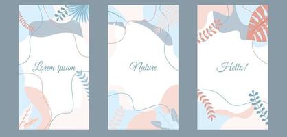 leaf boho abstract liquid background color blue and red bohemian template vector