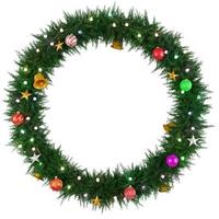 christmas circle tree with decorations photo