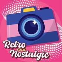 Isolated colored vintage camera Retro and nostalgic Vector illustration