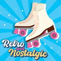 Isolated colored pair of skates Retro and nostalgic Vector illustration