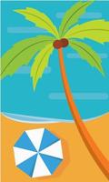 Colored summer landscape flat design Vector illustration