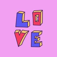 minimalista garabatear vector mano dibujado ilustración. letras con palabra amor