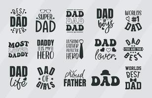 Dad Typography Design Bundle vector