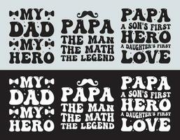 Dad Typography Design Bundle vector