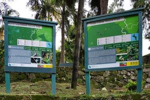 Mahe Seychelles 4.04.2023 Mahe Seychelles 6.04.2023 Morne Seychellois and trois frere nature trail sign board, Mahe Seychelles photo