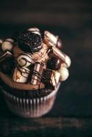 Chocolate and crunchy cupcake photo