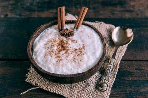 Creamy rice pudding photo