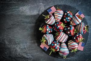 USA flag decoration on strawberries photo