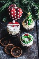 Sweet Christmas cup cakes photo