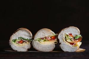 Submarine sandwiches sliced photo