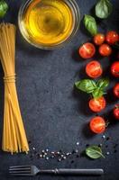 Cherry tomato and spaghetti photo