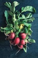 Organic radishes on the table photo