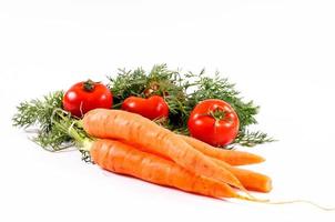 Carrots and tomato photo