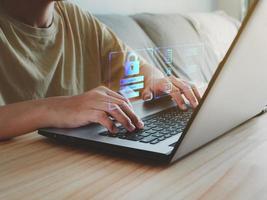 Users currently using Cyber security and privacy concept to protect data. User login access photo
