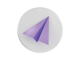 paper plane icon 3d rendering vector illustration