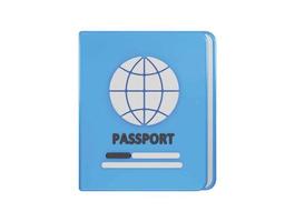 pasaporte icono 3d representación vector ilustración