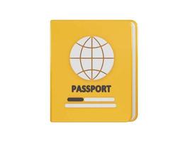 pasaporte icono 3d representación vector ilustración