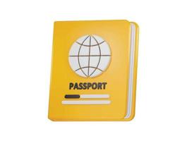 pasaporte icono 3d representación vector ilustración