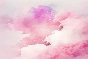 Hand painted watercolor sky cloud background with a pastel colored vector