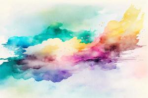 Hand painted watercolor sky cloud background with a pastel colored vector