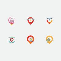 A House location logo, home location, pin house logo vector