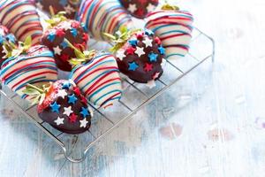 Strawberries in chocolate with usa decoration photo