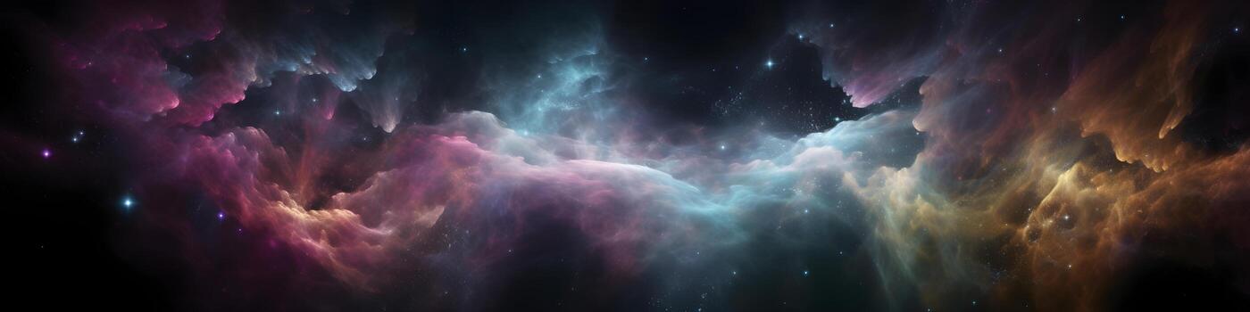 Infinity of space, cosmic nebula stars planets, collision of stars galaxy view photo