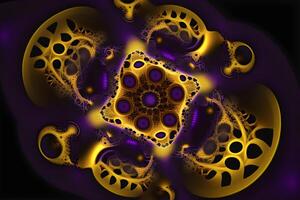 geometric abstract fractal in diffderent gradient colours. Violete, yellow, silver, biege, gold,blue photo