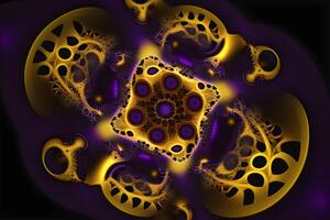 geometric abstract fractal in diffderent gradient colours. Violete, yellow, silver, biege, gold,blue photo