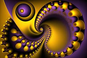 geometric abstract fractal in diffderent gradient colours. Violete, yellow, silver, biege, gold,blue photo