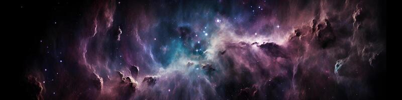 ai generado infinito de espacio, cósmico nebulosa estrellas planetas, colisión de estrellas galaxia ver foto