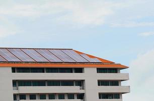 Solar cell panels at solar farm, alternative energy, solar panels on a house roof photo