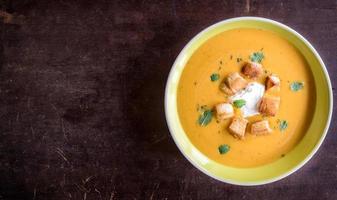 Homemade pumpkin soup photo