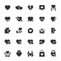 Icon set - heart and love vector