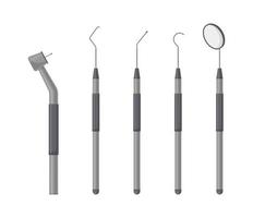 Set of dental instrument. Oral hygiene, medical and dentistry healthcare. Vector illustration in cartoon style isolated on white.