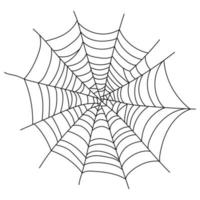 Scary spider web isolated. Spooky Halloween decoration. Outline cobweb illustration vector