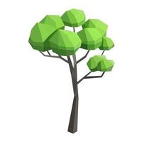 Abstract low poly tree icon isolated. Geometric polygonal style. 3d low poly. vector