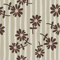 Chamomile flower seamless pattern in naive art style. Cute little daisy floral ornament wallpaper. vector