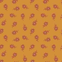 Chamomile flower seamless pattern in naive art style. Cute little daisy floral ornament wallpaper. vector