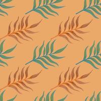 Fern leaf wallpaper. Abstract exotic plant seamless pattern. Tropical palm leaves pattern. Botanical texture. vector