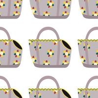 Pattern with soft carrying bag with handles for animals, cats, dogs. vector