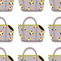 Pattern with soft carrying bag with handles for animals, cats, dogs. vector